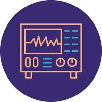 oscilloscoop lijn twee kleur cirkel icoon vector