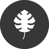 monstera glyph omgekeerd icoon vector