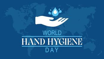 wereld hand- hygiëne dag opgemerkt elke jaar in kunnen. sjabloon voor achtergrond, banier, kaart, poster met tekst inscriptie. vector