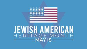 Joods Amerikaans erfgoed maand opgemerkt elke jaar in kunnen. sjabloon voor achtergrond, banier, kaart, poster met tekst inscriptie. vector