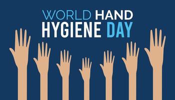 wereld hand- hygiëne dag opgemerkt elke jaar in kunnen. sjabloon voor achtergrond, banier, kaart, poster met tekst inscriptie. vector