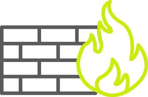 firewall lijn twee kleuren icoon vector