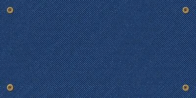 denim blauw jean textiel met messing pinnen illustratie. regelmatig blauw jean patroon achtergrond. vector