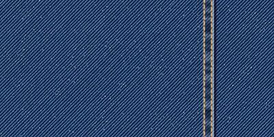 denim blauw jean textiel patroon achtergrond met goud naden en vouw illustratie. vector