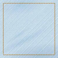denim blauw jean licht wassen textiel patroon Aan plein achtergrond met goud naden grens illustratie. vector