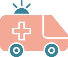 ambulance glyph twee kleur icoon vector