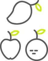 fruit lijn twee kleur icoon vector