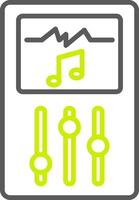 muziekspeler lijn twee kleuren icoon vector