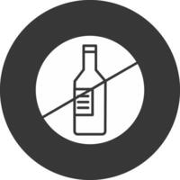 geen alcohol glyph omgekeerd pictogram vector