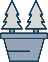Kerstmis bomen lijn gevulde grijs icoon vector