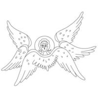 seraf, zesvleugelige engel. religieus symbool. vector illustratie