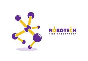 abstract robotica vector logo. kinderen ontwikkelingscentrum teken sjabloon. leercentrum voor kinderen.