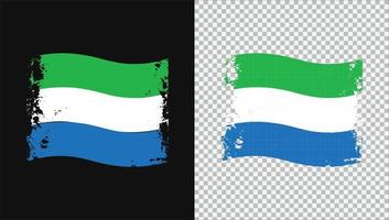 sierra leone golvend grunge penseel vlag ontwerp vector