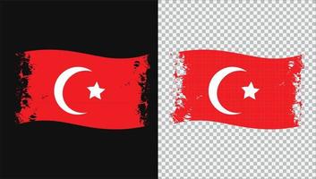 turkije vlag transparant aquarel geschilderd penseel vector