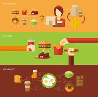 Fastfood-bannerset vector