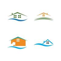 huis logo vector pictogram illustratie ontwerpsjabloon