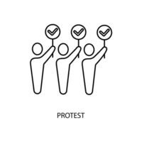 protest concept lijn icoon. gemakkelijk element illustratie. protest concept schets symbool ontwerp. vector