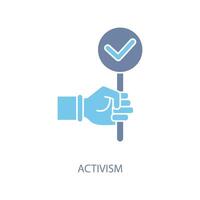 activisme concept lijn icoon. gemakkelijk element illustratie. activisme concept schets symbool ontwerp. vector