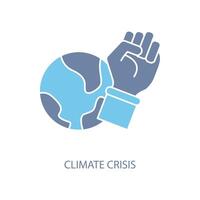 klimaat crisis concept lijn icoon. gemakkelijk element illustratie. klimaat crisis concept schets symbool ontwerp. vector