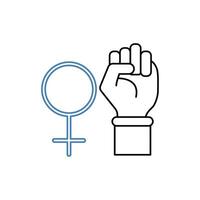 feminisme concept lijn icoon. gemakkelijk element illustratie. feminisme concept schets symbool ontwerp. vector