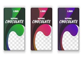 chocola bar verpakking ontwerp. noten chocola set. vector