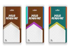 chocola bar verpakking ontwerp. noten chocola set. vector