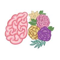mentaal Gezondheid bloeiend hersenen tekenfilm illustratie vector