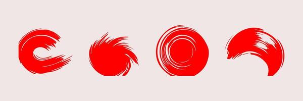 rood ronde verf borstel hartinfarct, inkt geklater en artistiek ontwerp elementen. vuil waterverf textuur, doos, kader, grunge achtergrond, plons of creatief vorm voor sociaal media. abstract tekening. vector