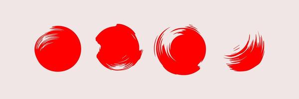 rood ronde verf borstel hartinfarct, inkt geklater en artistiek ontwerp elementen. vuil waterverf textuur, doos, kader, grunge achtergrond, plons of creatief vorm voor sociaal media. abstract tekening. vector