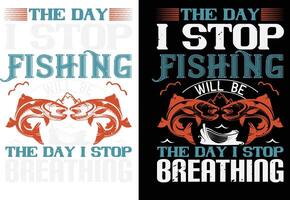 visvangst t-shirt ontwerp sjabloon. mooi zo voor visvangst poster, label, embleem. met vis, visvangst pool . vector