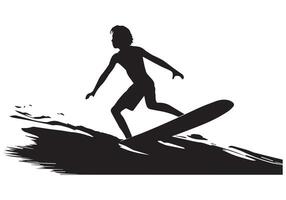 surfing silhouet ontwerp wit achtergrond pro vector