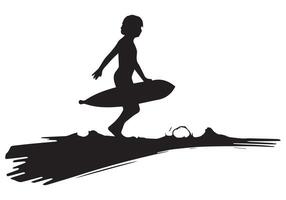 surfing silhouet ontwerp wit achtergrond pro vector