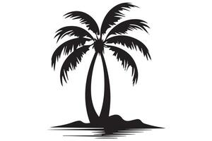 deze reeks van gedetailleerd palm en kokosnoot boom silhouet illustraties vector