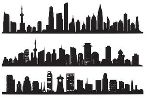 stad gebouwen silhouet illustratie vrij ontwerp geïsoleerd Aan wit achtergrond vector