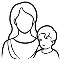 mooi moeder silhouet met baby. voering logo illustratie Aan wit achtergrond. moeder dag kaart vector