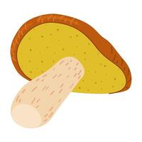 suillus paddestoel. eetbaar schimmel. hand- getrokken modieus vlak stijl geïsoleerd Aan wit achtergrond. herfst Woud oogst, gezond biologisch voedsel, vegetarisch voedsel. vector