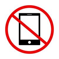 smartphone gebruik verboden teken. smartphone gebruik niet toegestaan icoon. vector