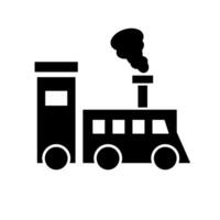 stoom- locomotief en rook silhouet icoon. vector