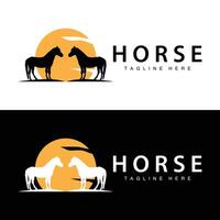 wild paard logo boerderij ontwerp silhouet gemakkelijk illustratie sjabloon vector