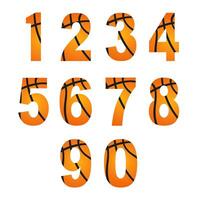 geruit nummers. getallen in de het formulier van een basketbal. illustratie vector