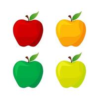 rood, groente, oranje appel icoon vector