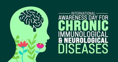 Internationale bewustzijn dag voor chronisch immunologisch en neurologisch ziekten achtergrond vector