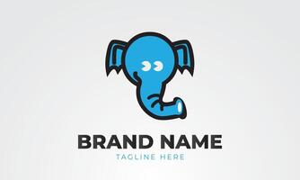 logo icoon blauw olifant vector