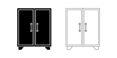 voorkant visie kast icoon reeks geïsoleerd Aan wit achtergrond vector