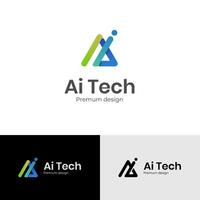 brief ai identiteit logo ontwerp met veelkleurig vorm icoon ontwerp element, minimalistische stijl voor bedrijf technologie en bedrijf identiteit vector