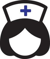 verpleegster hoofd met hoed icoon illustratie vector