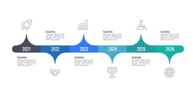 bedrijf infographic 6 belangrijk evenementen naar succes. jaar- rapport, bedrijf presentatie sjabloon. vector