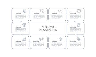 workflow 10 werkwijze ontwikkeling infographic ontwerp sjabloon. bedrijf presentatie. vector