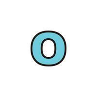 brief O blauw, uit meetkundig symbool gemakkelijk logo vector