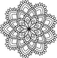 cirkelvormig patroon in de vorm van mandala voor henna, mehndi, tatoeage, decoratie. decoratief ornament in etnische oosterse stijl. kleurboek pagina. vector